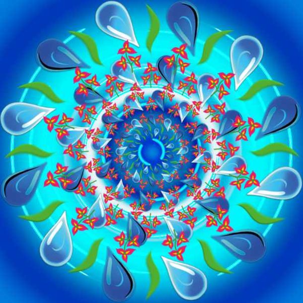 Mandala Blüte Water Strudeln