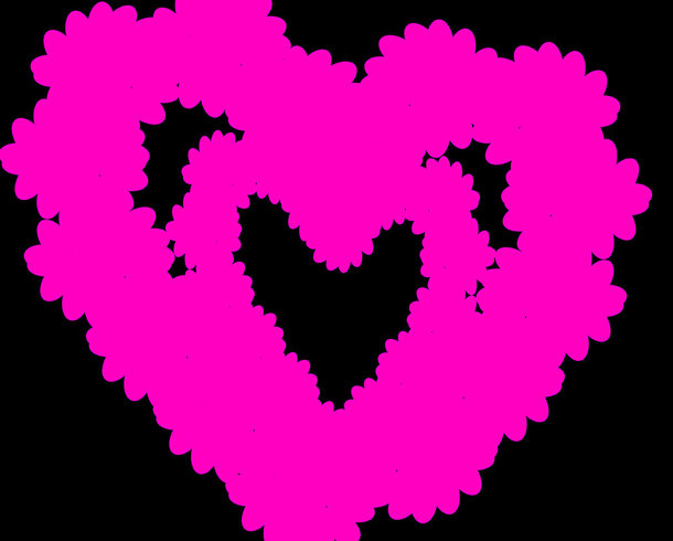 Zwei Herzen in Pink