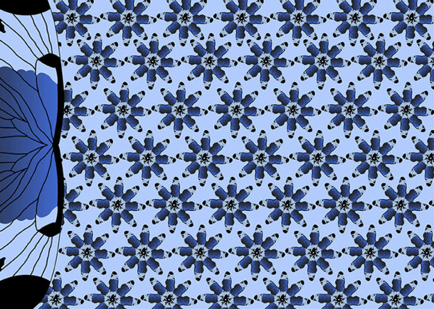 Falter in Blau