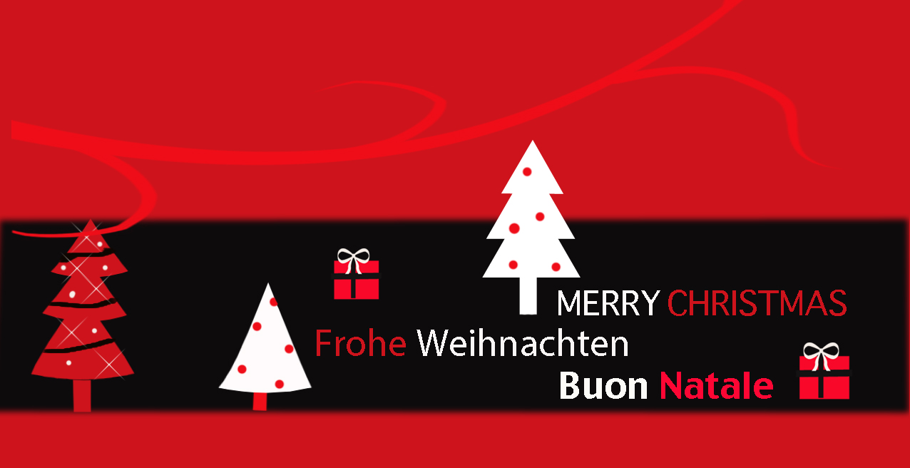 Weihnachtskarte "Boun natale rot"