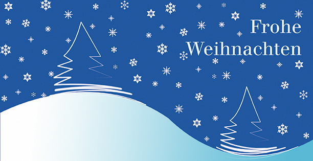 Weihnachtskarte "Bäume in weiß"