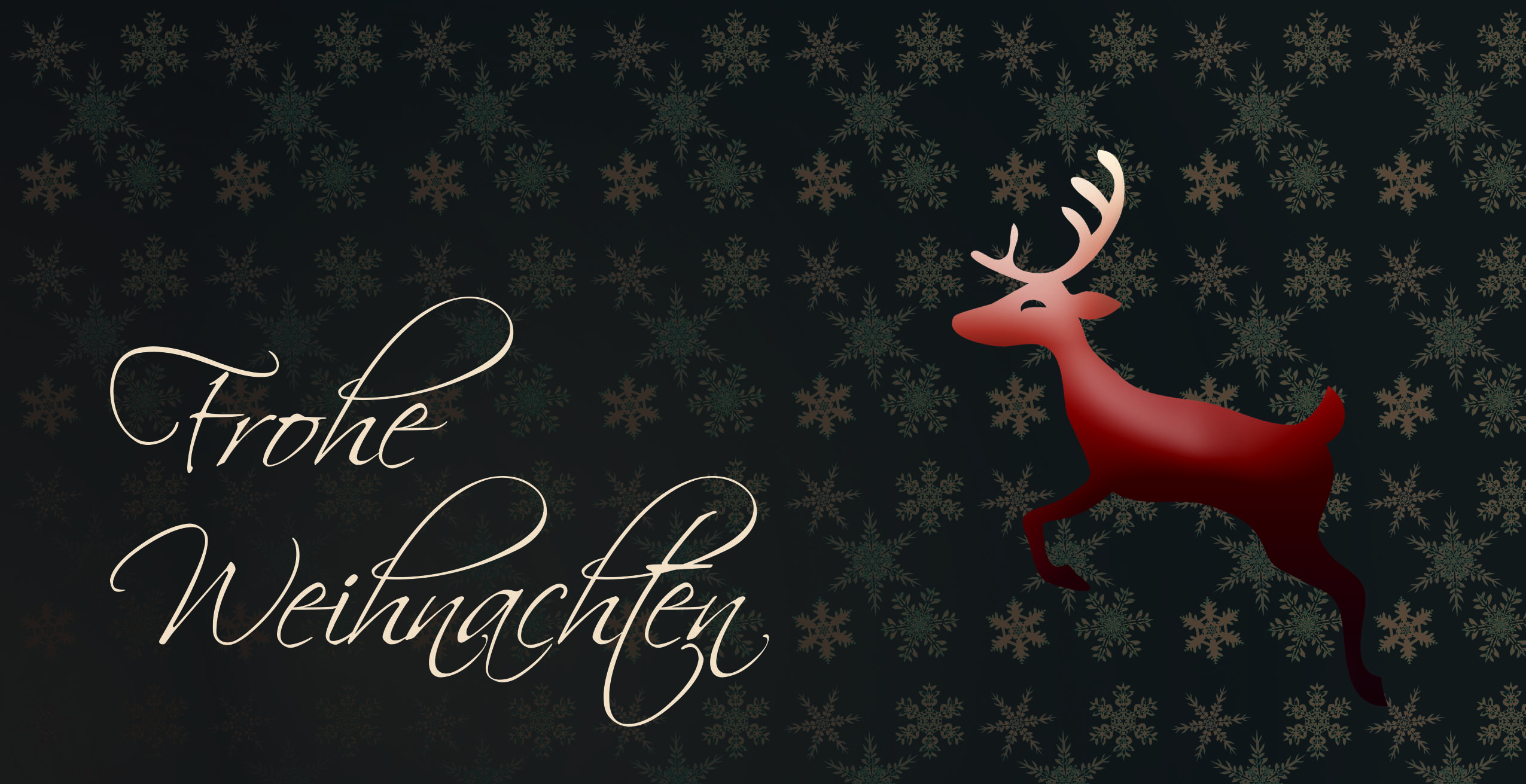 Weihnachtskarte "Rentier in der Weih Nacht"