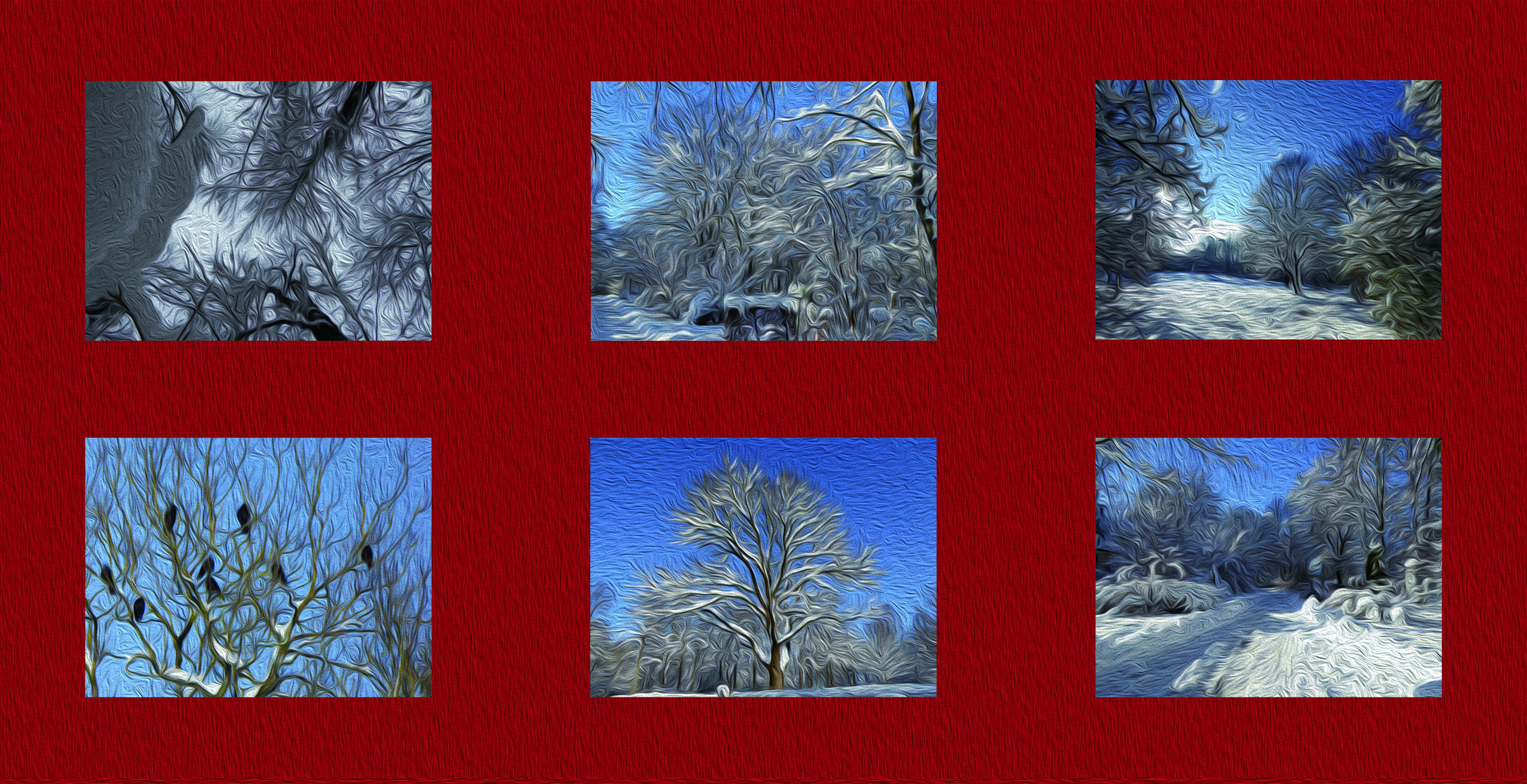 Weihnachtskarte "Collage Winterhimmel"