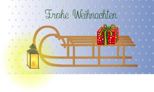 Weihnachtskarte "Schlitten"
