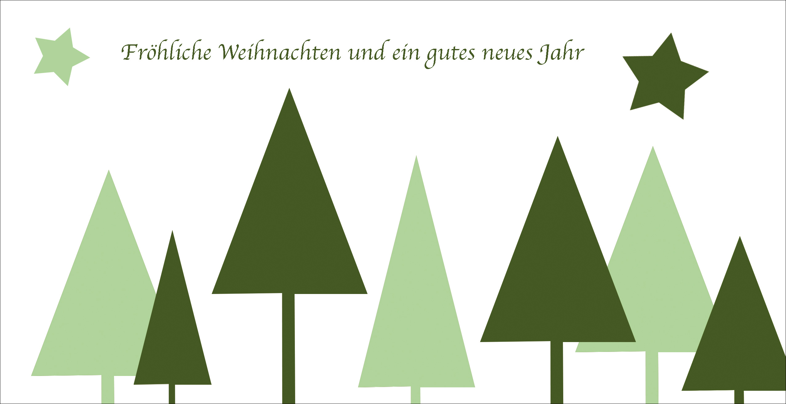Weihnachtskarte "Abstrakt Bäume weiß"