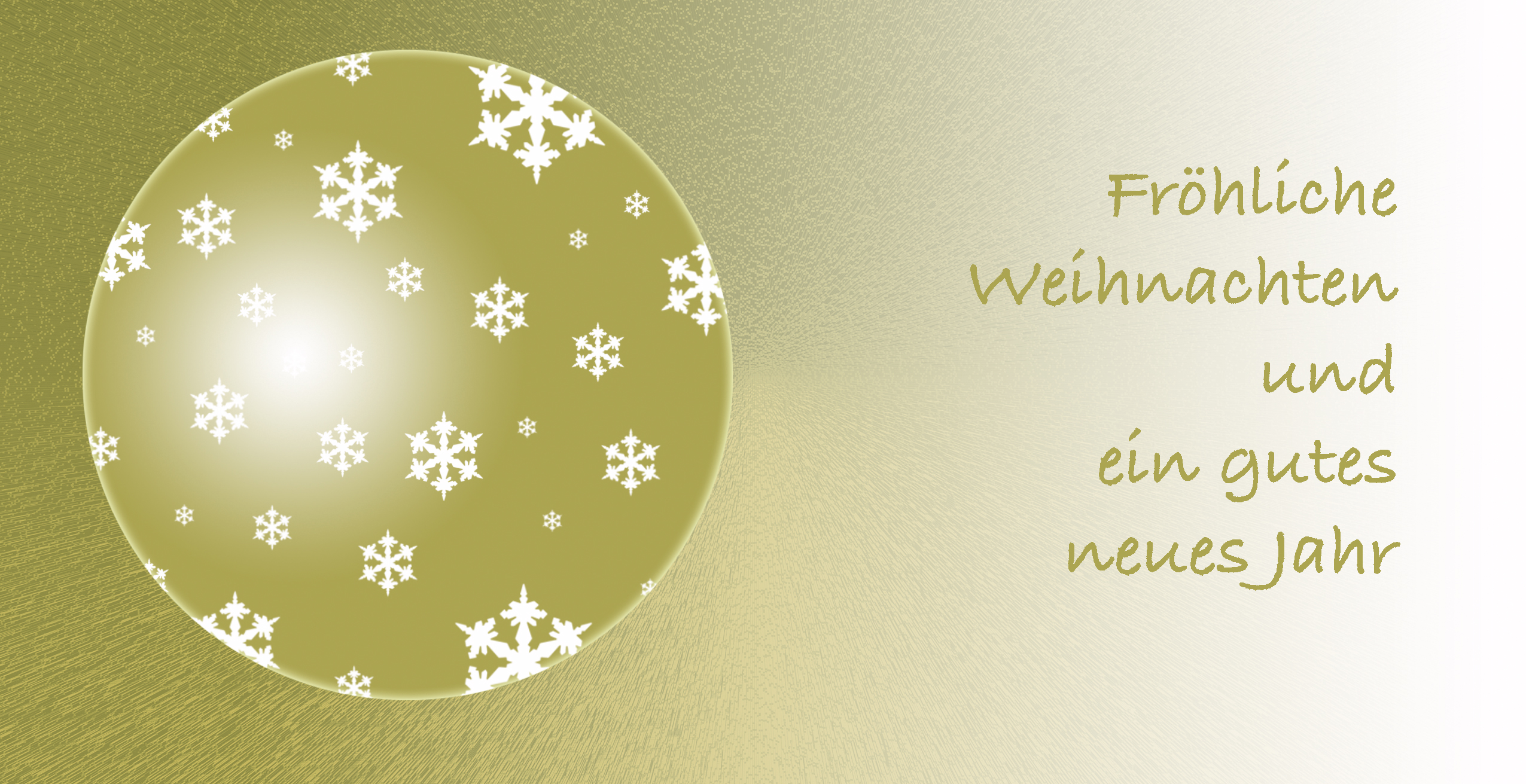 Weihnachtskarte "Weihnachtskugel in gold"