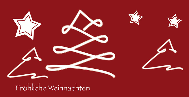 Weihnachtskarte "Abstrakt rot Bäume"