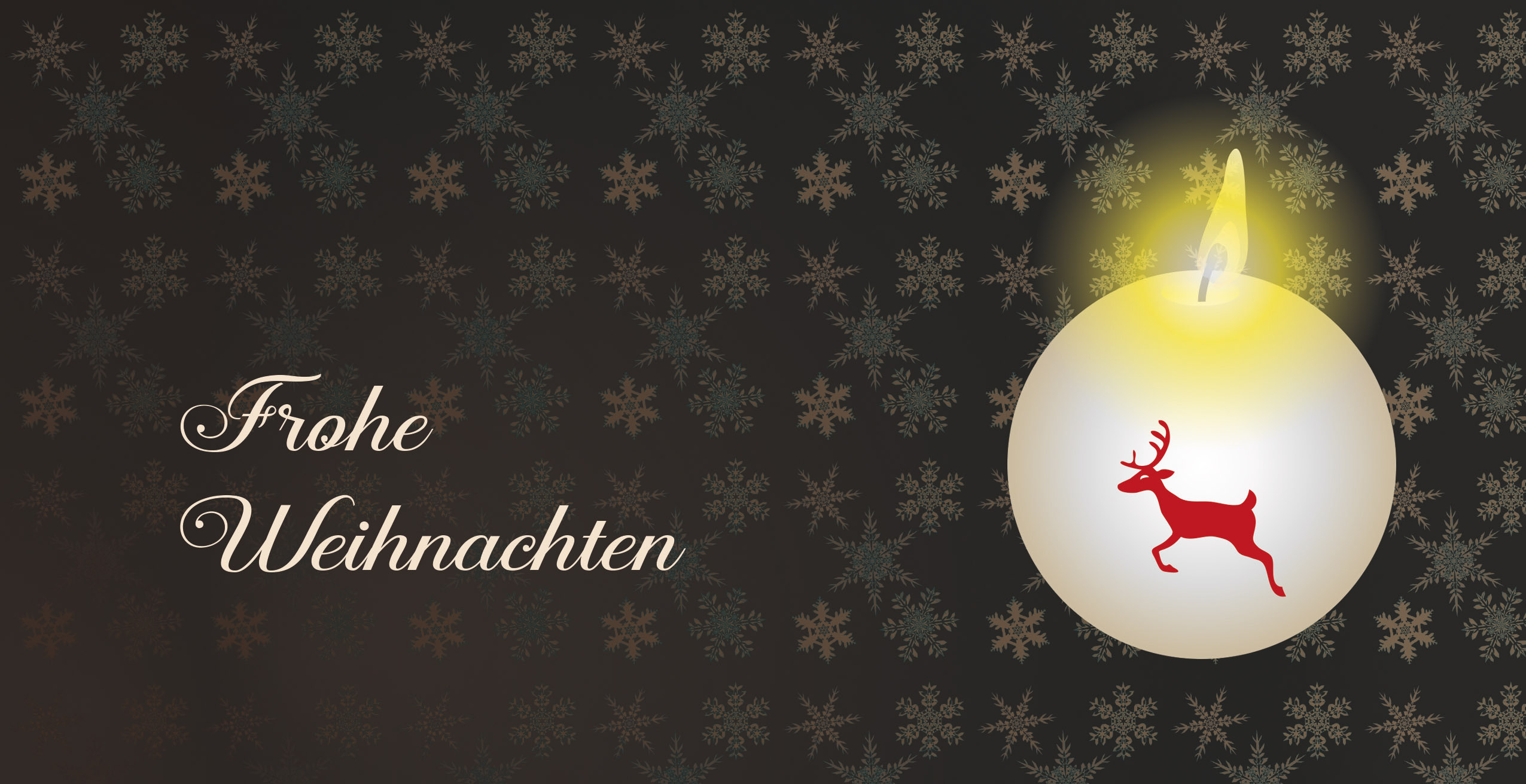 Weihnachtskarte "Rentierkerze dunkel"
