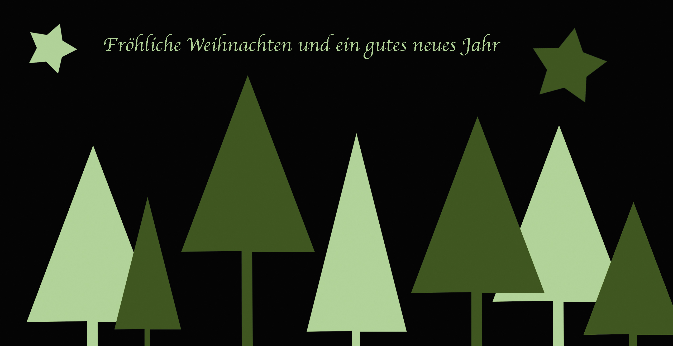 Weihnachtskarte "Abstrakt Bäume schwarz"