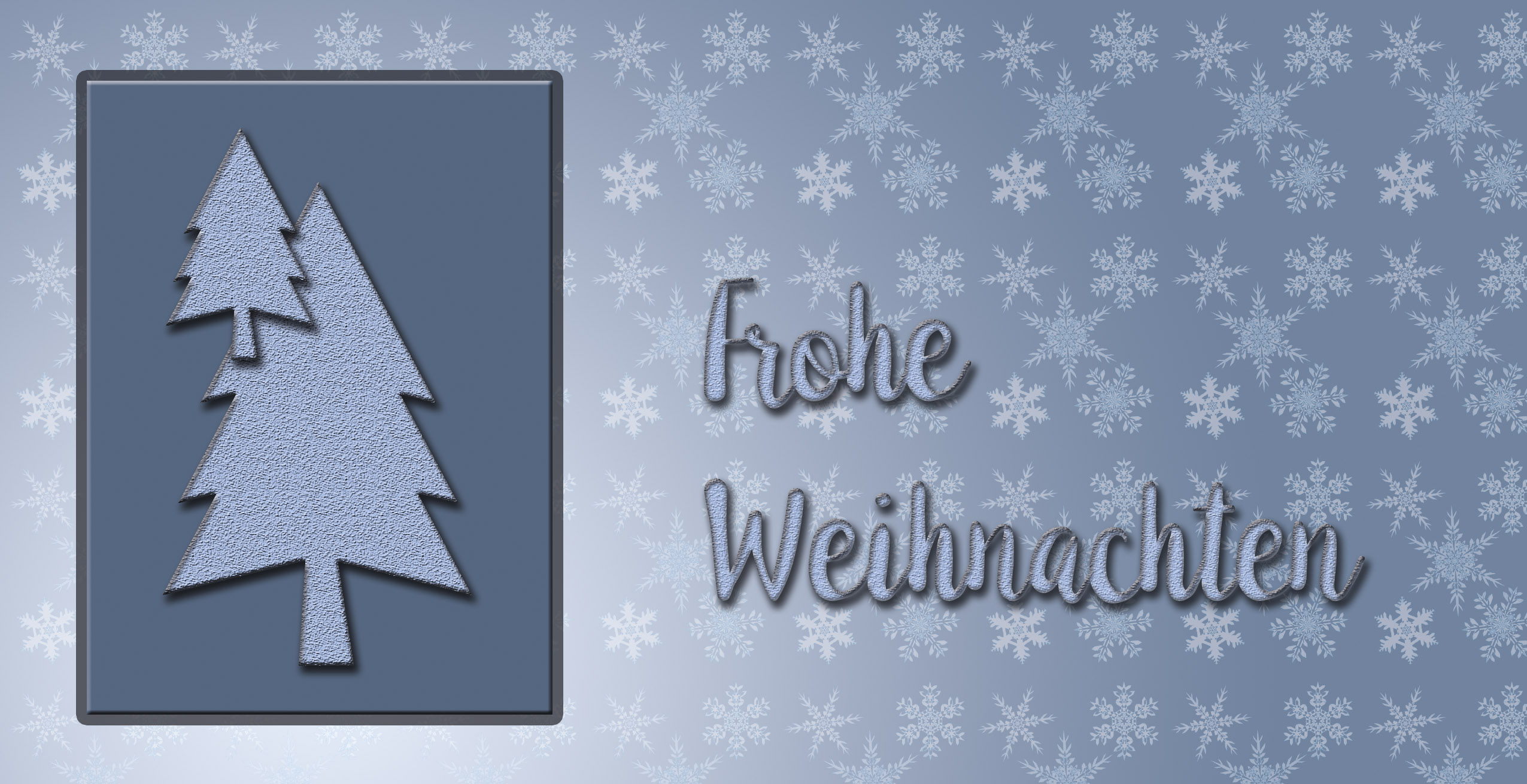 Weihnachtskarte "Eistannen graublau"