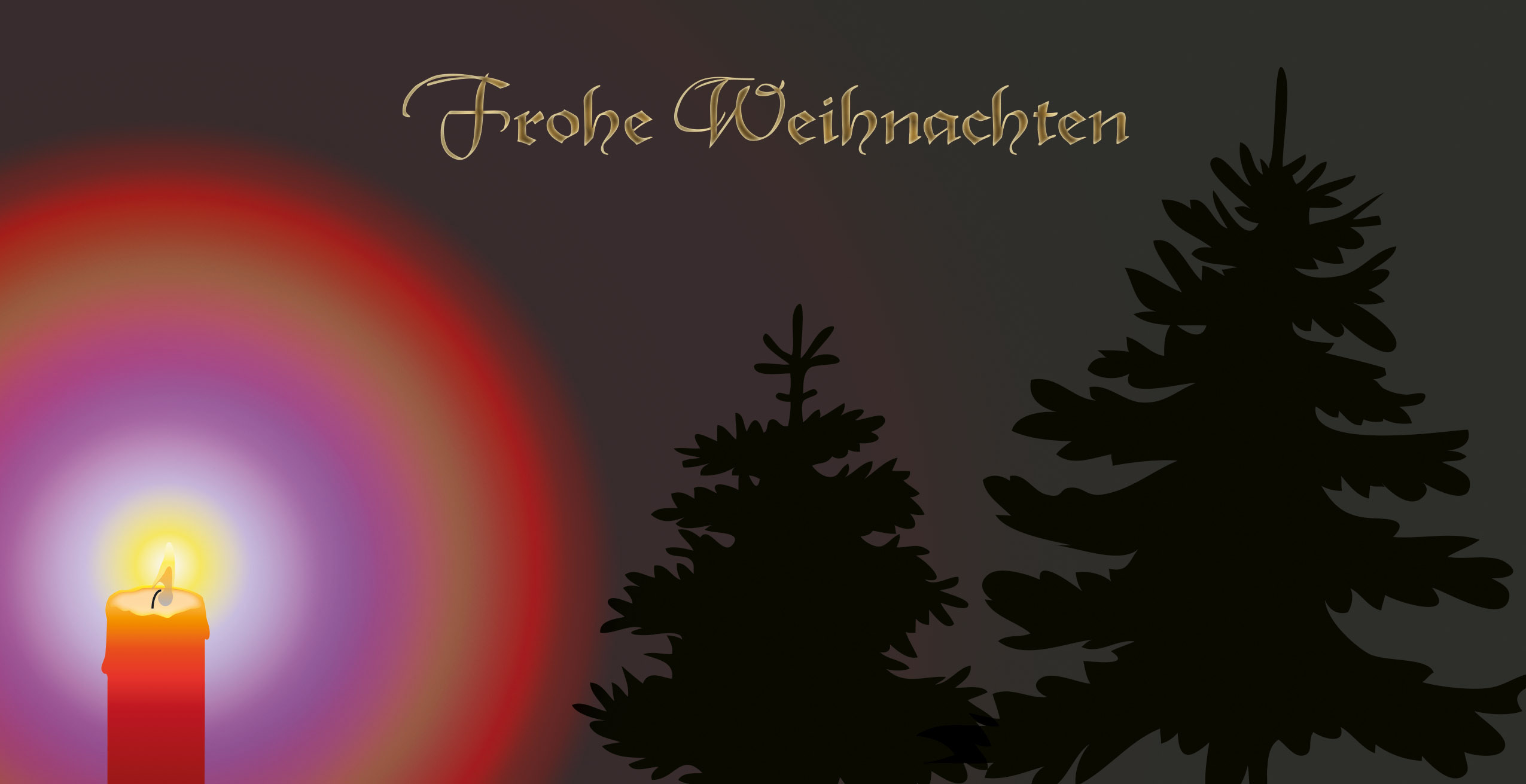 Weihnachtskarte "Kerzenschein Tannen"