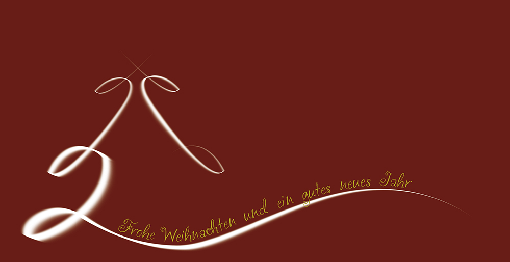 Weihnachtskarte "Baum Schrift angedeutet"
