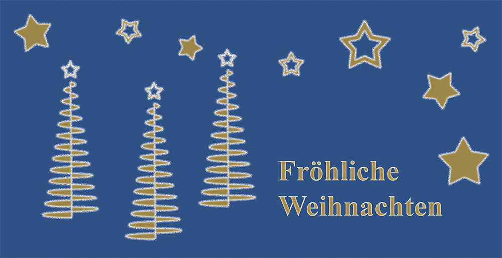 Weihnachtskarte "Abstrakte Bäume in gold"