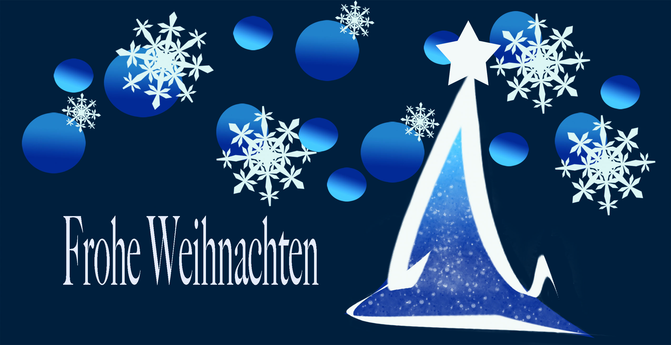 Weihnachtskarte "Schneeflocken und Kreise"
