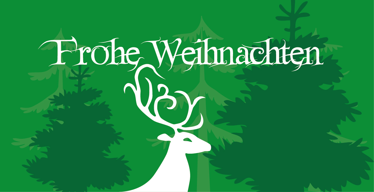 Weihnachtskarte "Grün Rentier"