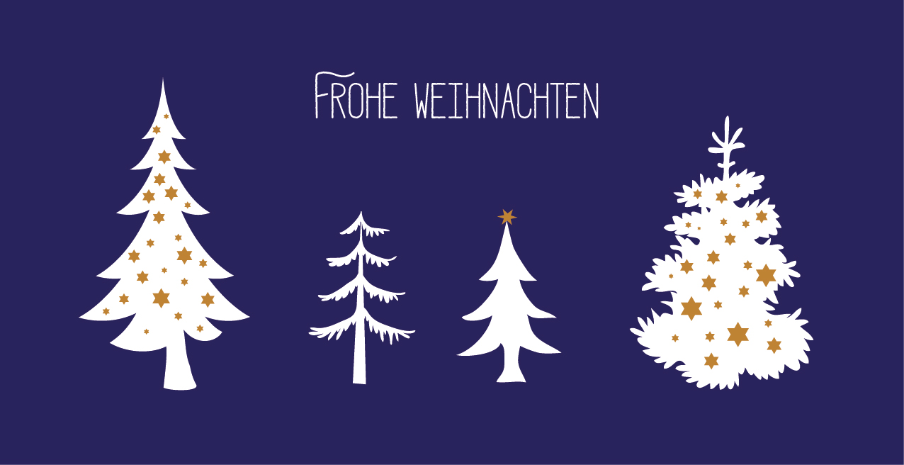 Weihnachtskarte "Verschiedene Tannen"