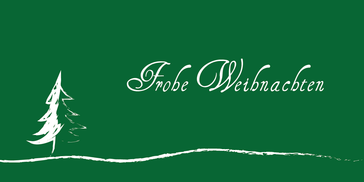 Weihnachtskarte "Grüne Schneetreibentanne"