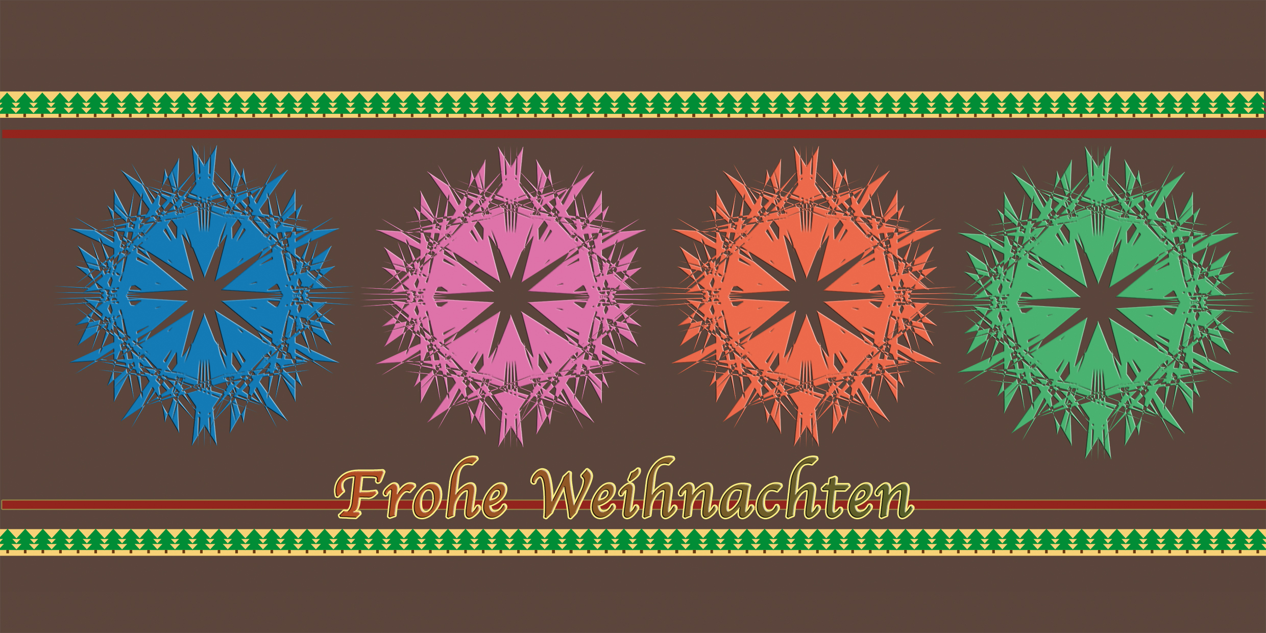 Weihnachtskarte "Buntstern"