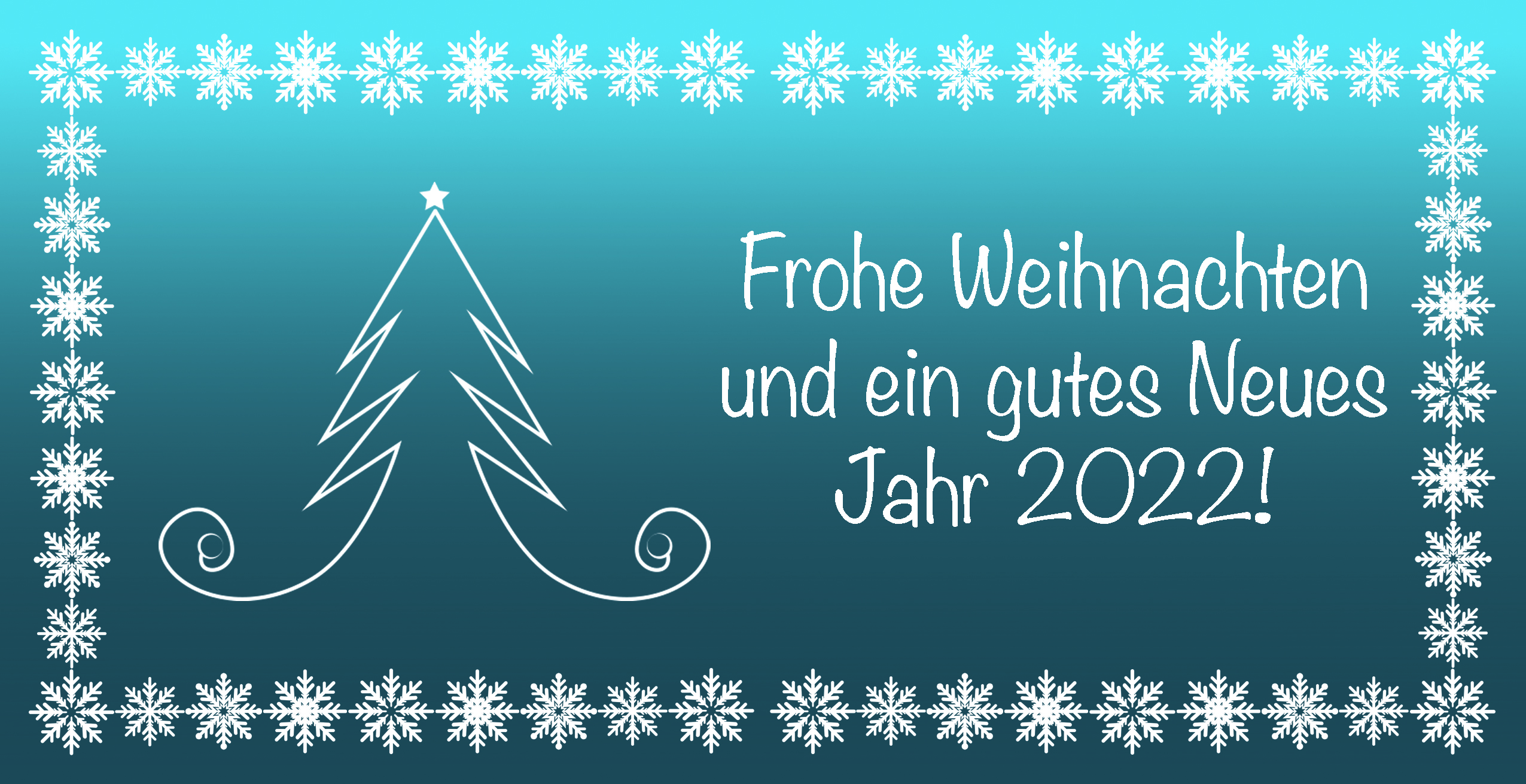 Weihnachtskarte "Baumlinie mit Text"