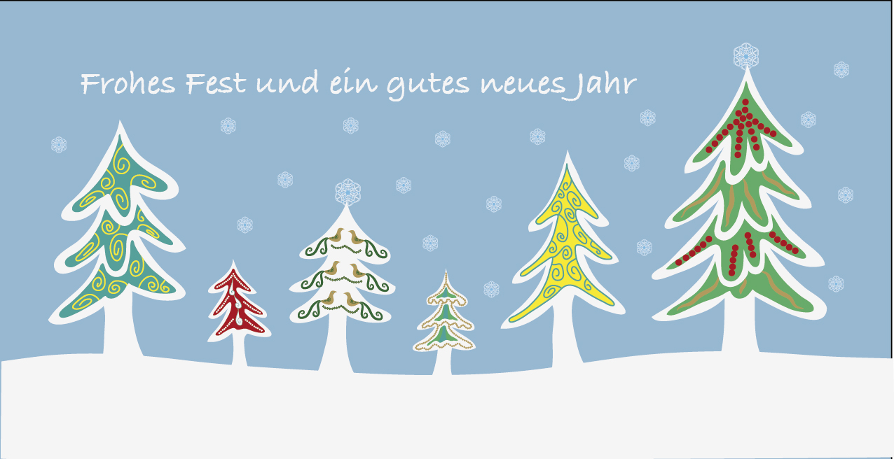 Weihnachtskarte "Bunte Bäume"