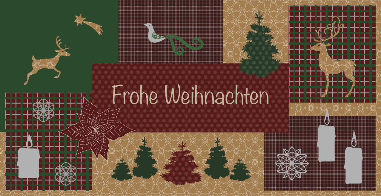 Weihnachtskarte "Karo Rentier Tanne"