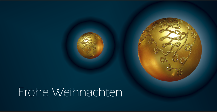 Weihnachtskarte "Goldene Kugeln"