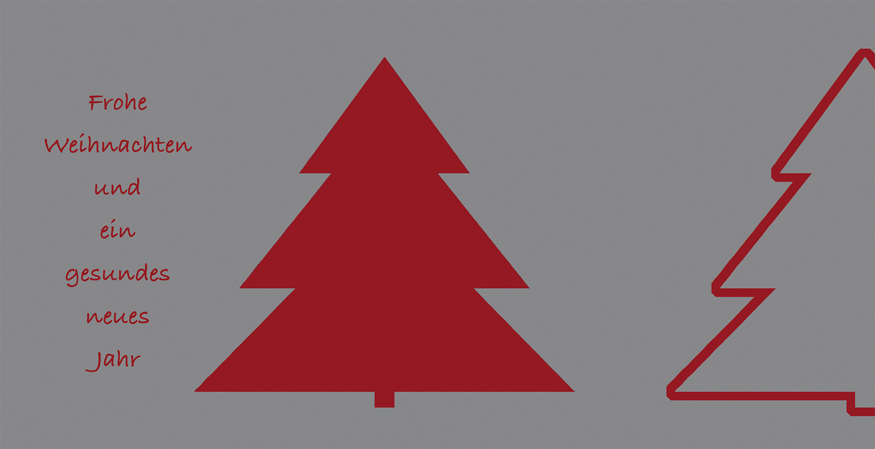 Weihnachtskarte "Roter Baum mit Text"