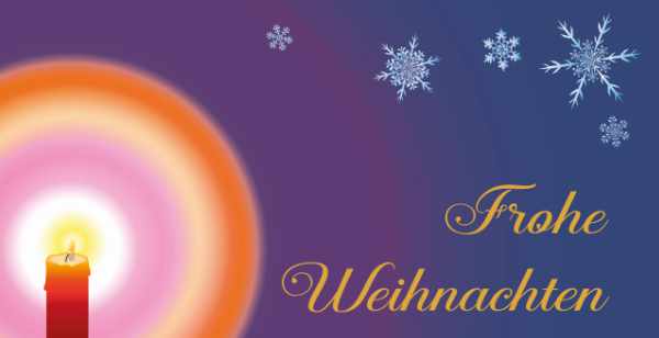 Weihnachtskarte "Kerzenschein Schnee bunt"