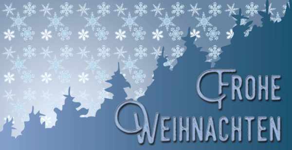 Weihnachtskarte "Tannen im Schnee"