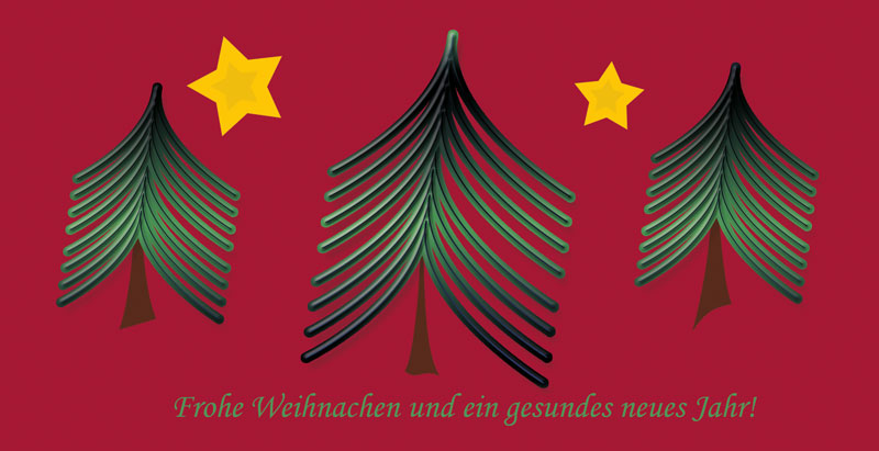 Weihnachtskarte "Weihnachtsbäume"