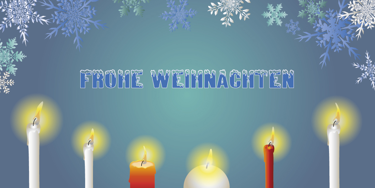 Weihnachtskarte "Kerzen im Schneefenster"