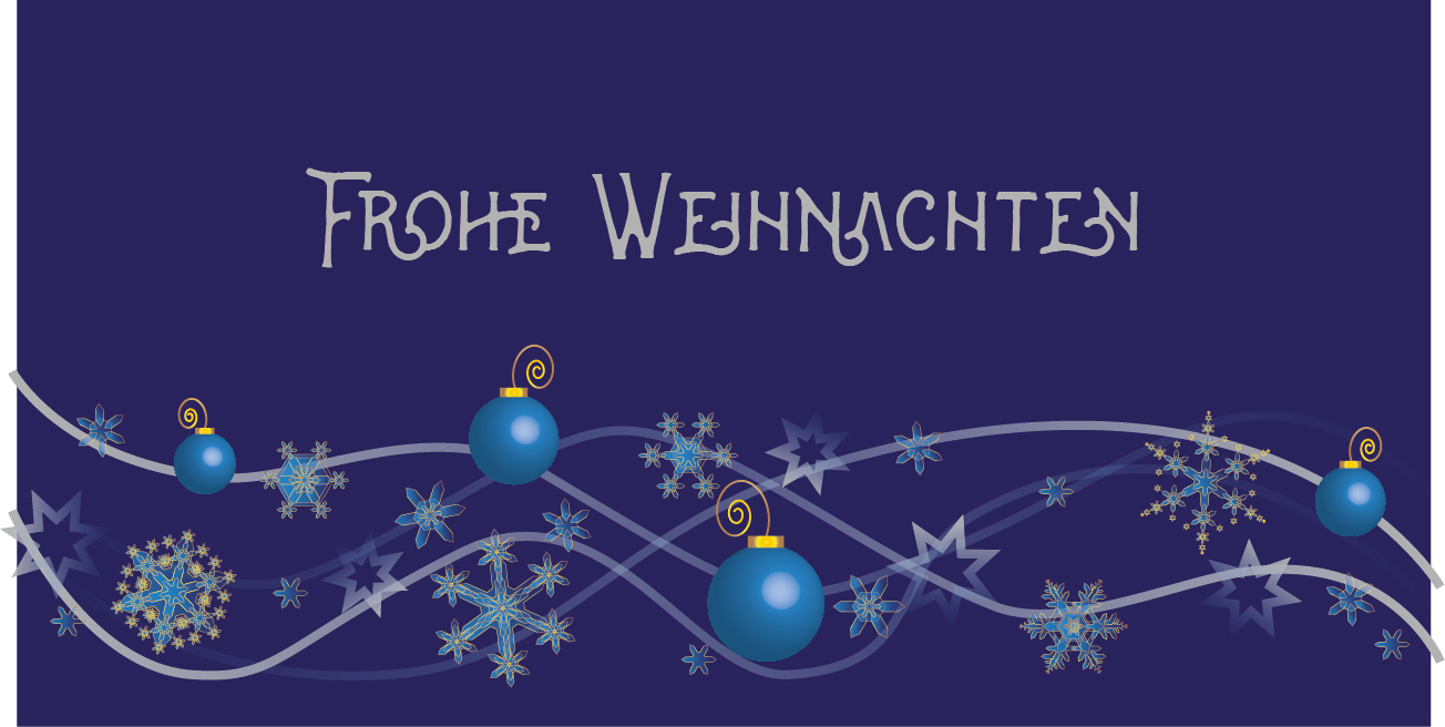 Weihnachtskarte "Linien Kugeln Sterne"