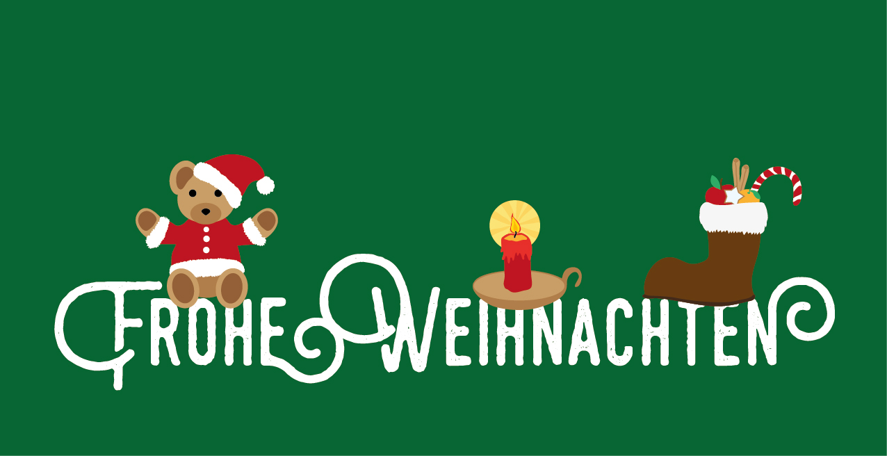 Weihnachtskarte "Schrift mit Bär"