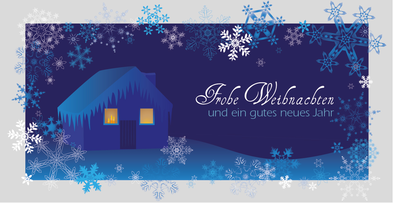 Weihnachtskarte "Schneeflocken-Haus-Neuauflage"