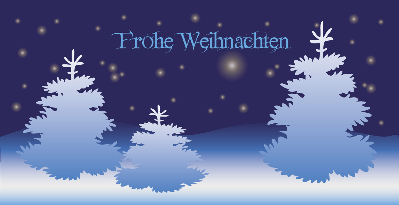 Weihnachtskarte "Tannen im Schnee"
