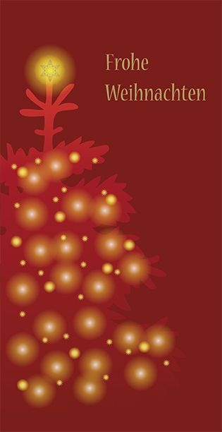 Weihnachtskarte "Rote Lichtertanne"