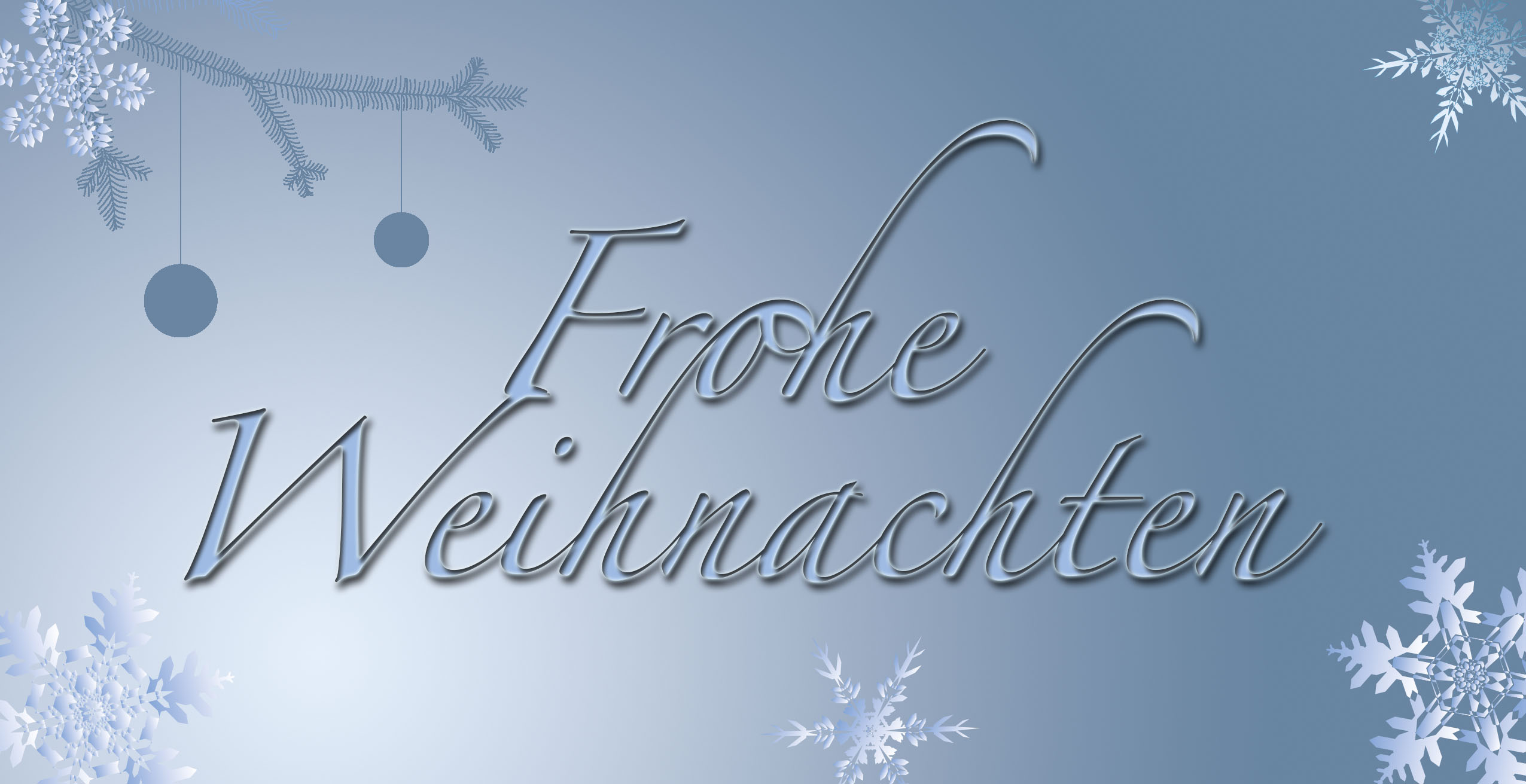 Weihnachtskarte "Blau Zweig Flocken"