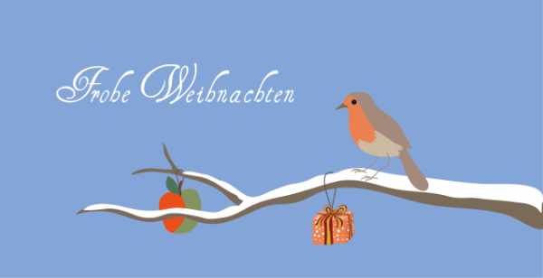 Weihnachtskarte "Rotkehlchen"