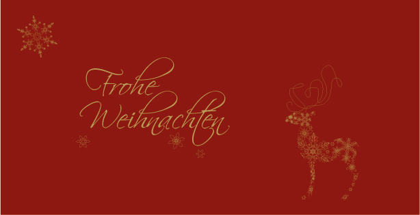 Weihnachtskarte "Schrift und Ornamente"