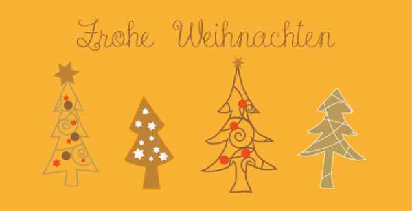 Weihnachtskarte "Orange Ornamenttannen"