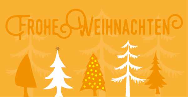Weihnachtskarte "Orange Tannen"