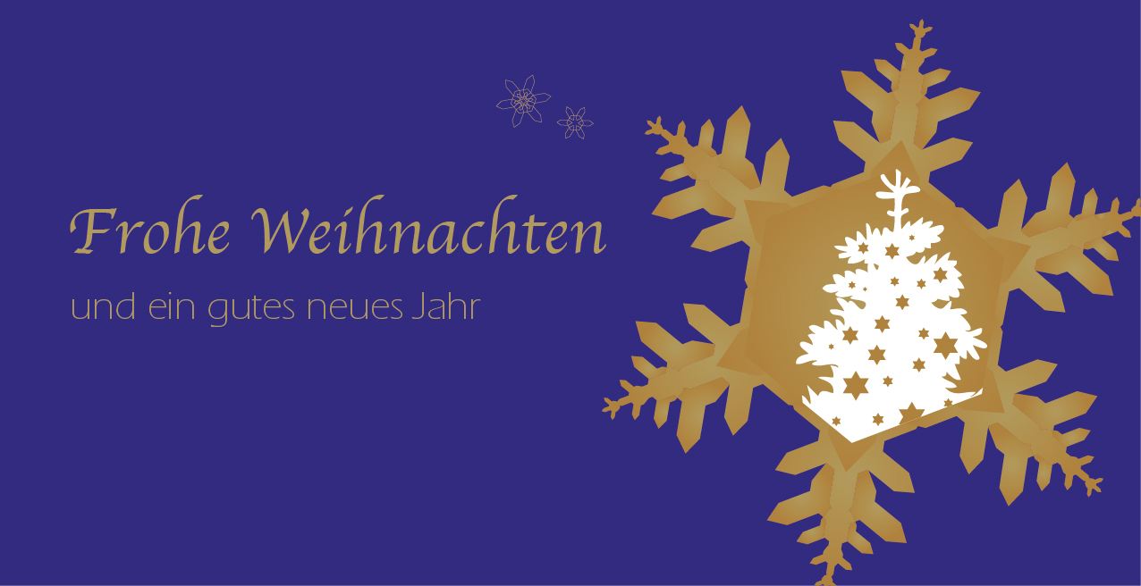Weihnachtskarte "Weihnachtsflocke gold"